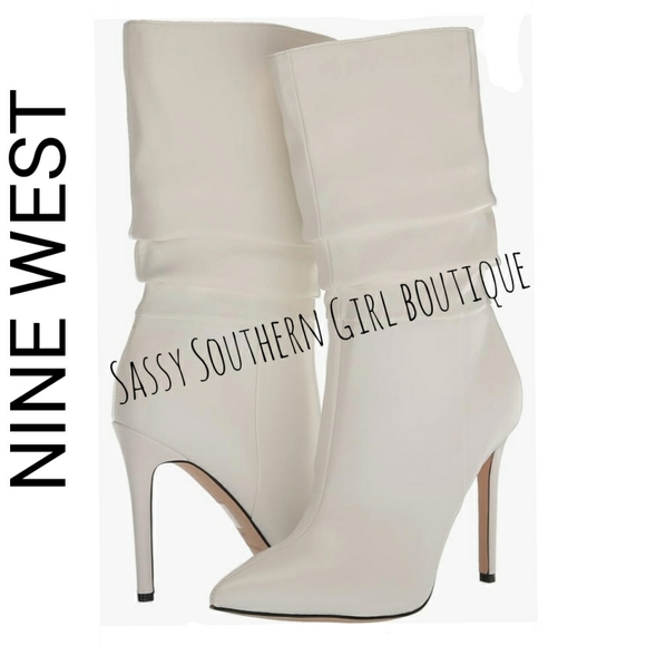 🆕⭐Nine West Off White Tasta heel boots - Picture 2 of 13